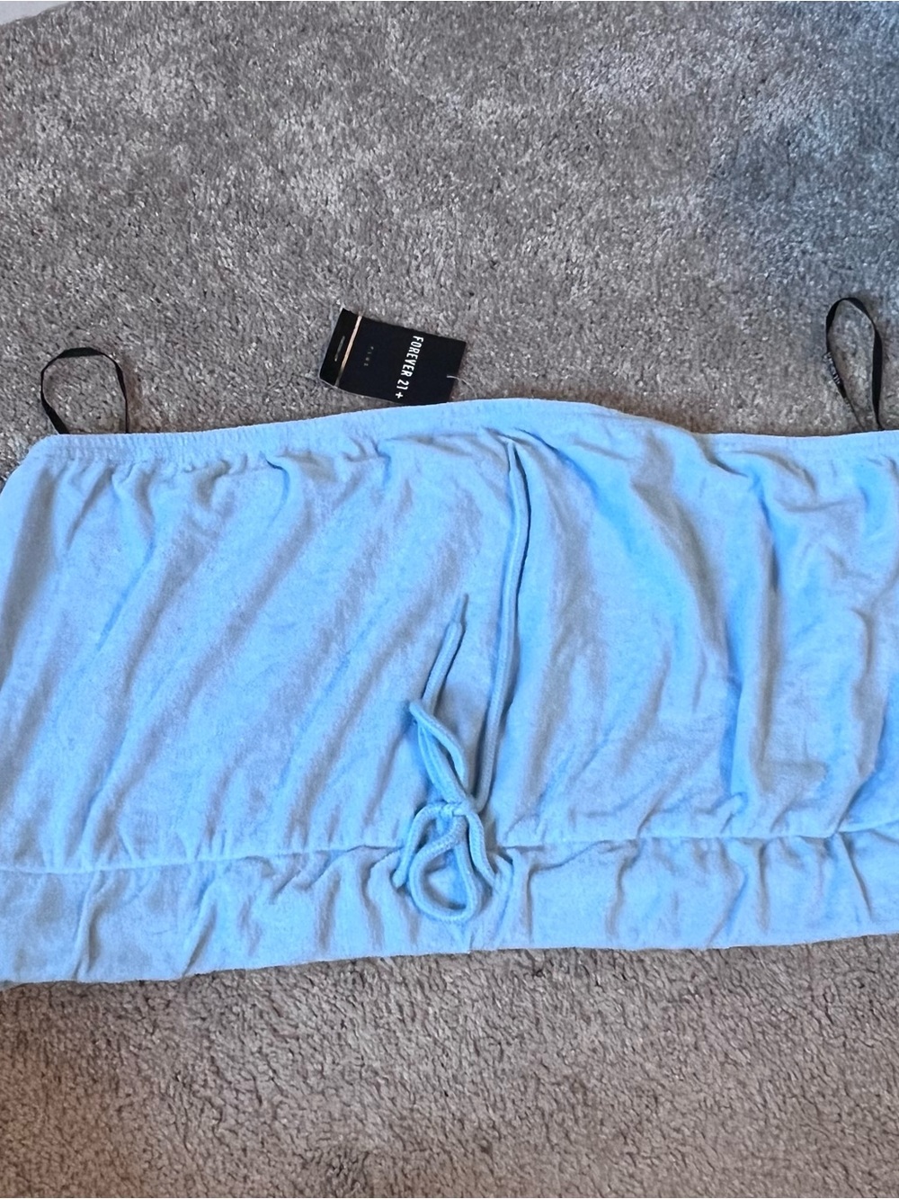 NWT Forever 21+ Blue Terry Cloth Tube Top